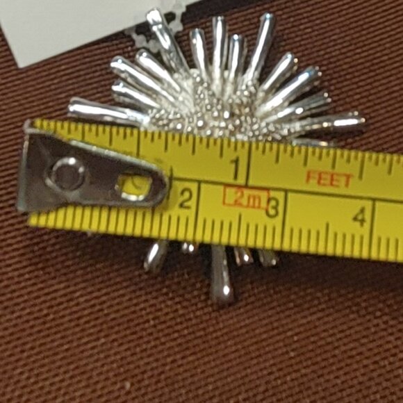 MONET Atomic Star Starburst Pendant Silver Tone Starfish - Picture 5 of 6